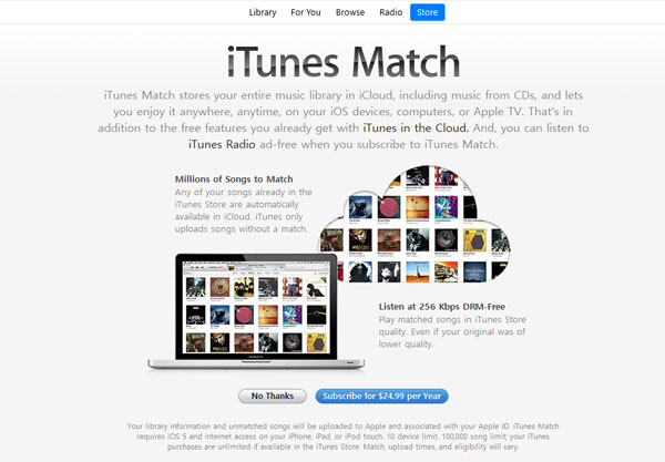 Subscribe iTunes Match