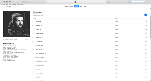 Drake Scorpion Album on Apple Music