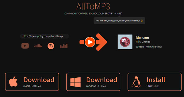 AllToMP3 website