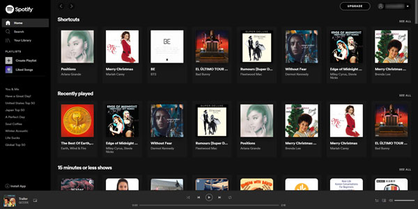 Spotify Web Player Interface