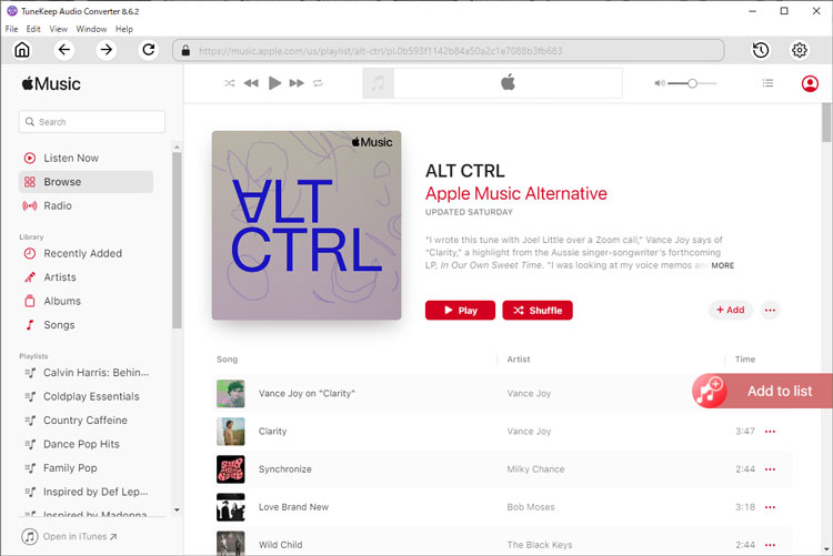 Add Apple Music Album/Playlist to Conversion List