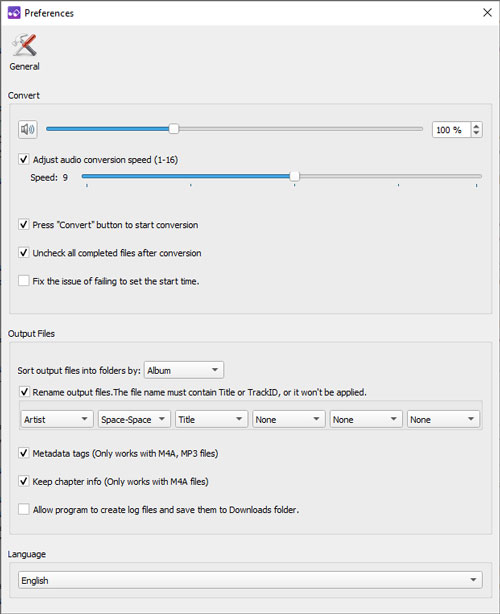 Audio Converter Options