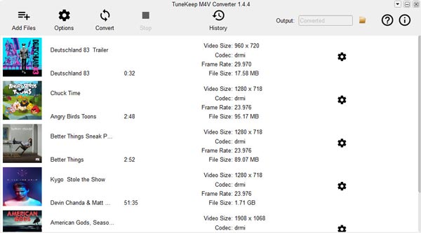 Conversion List of M4V Converter 